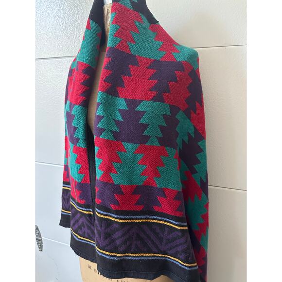 Vintage Navajo Tribal Throw Knit Blanket cotton Made In USA Reversible 62x48” - Picture 13 of 16